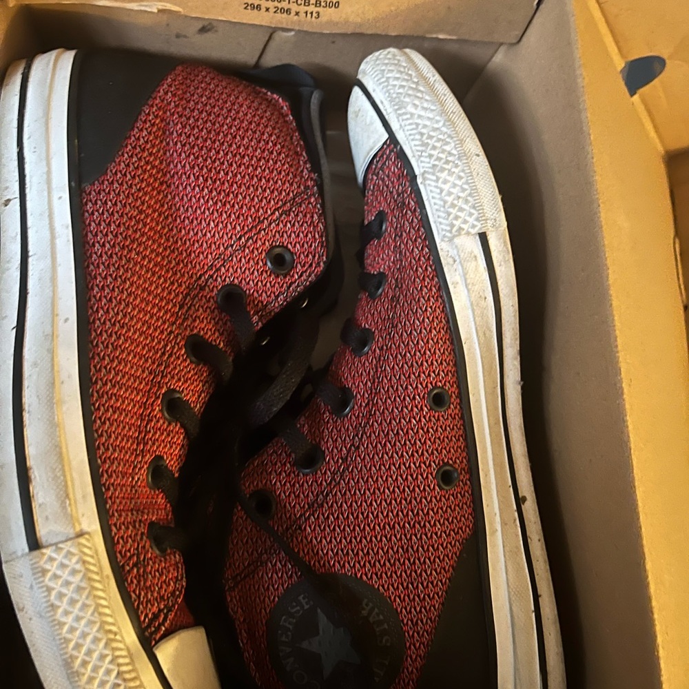 Red and black Converse
